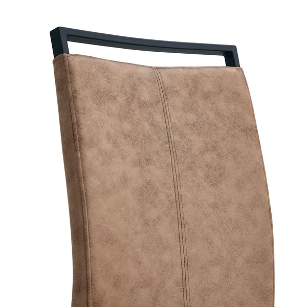 English Elm Table Walnut Grain Dining Set With 8 Stylish Brown Technology Fabric Chairs And Storage Shelf W1151S04281-GIGA