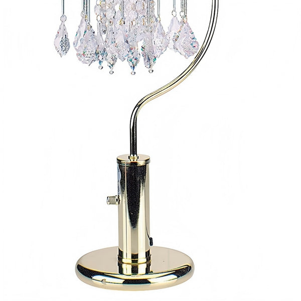 English Elm 27" Tall Metal Table Lamp - Luxurious Gold Finish With Crystal Chandelier Accents For Glamorous Style B072116150