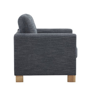 English Elm Christopher Knight Home® - Harmonia Fabric Upholstered Armchair with Rubber Wood Frame, Pillow Back, Square Arms for Cozy Lounging Charcoal,Natural 32.25 L x 30.5 W x 25.75 H N776P248436L