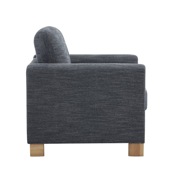 English Elm Christopher Knight Home® - Harmonia Fabric Upholstered Armchair with Rubber Wood Frame, Pillow Back, Square Arms for Cozy Lounging Charcoal,Natural 32.25 L x 30.5 W x 25.75 H N776P248436L