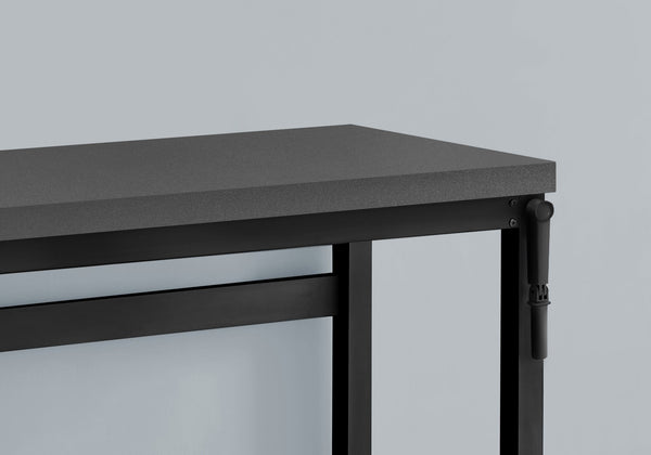 English Elm Computer Desk, Adjustable Height 29.5"-48", Sleek Grey Laminate & Black Metal For Modern Workspaces B2710P219895