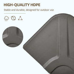 English Elm Outsunny 4-Piece Heavy Duty Umbrella Base Weights - Durable Fillable Hdpe For Offset Stands, Brown W2225P175522-GIGA
