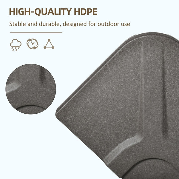 English Elm Outsunny 4-Piece Heavy Duty Umbrella Base Weights - Durable Fillable Hdpe For Offset Stands, Brown W2225P175522-GIGA