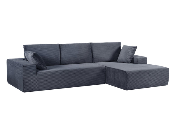 English Elm Cozyform Convertible Sectional Sofa - Soft Corduroy, No Assembly, Modern Design, Comfy & Versatile! B2735P359712