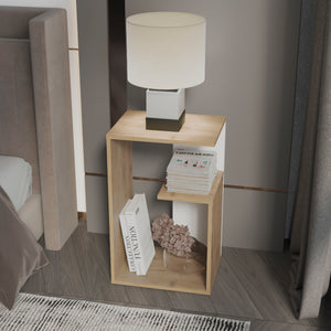 English Elm Everet 25" 3-Tier Shelf Side Table — Compact Multicolor End Table with Sturdy Particle Board Storage B070P363822