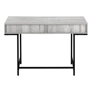 English Elm Computer Desk - Contemporary 48" Grey Laminate With Black Metal Frame, Stylish Storage Drawers, Modern Home Office B2710P219839