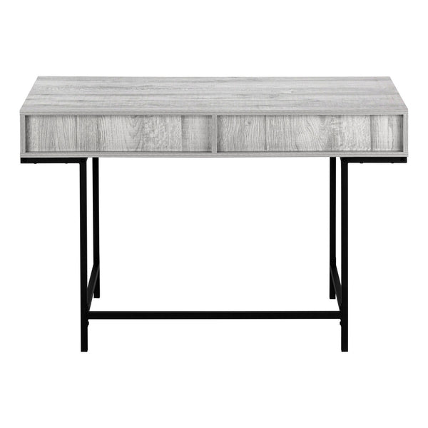 English Elm Computer Desk - Contemporary 48" Grey Laminate With Black Metal Frame, Stylish Storage Drawers, Modern Home Office B2710P219839