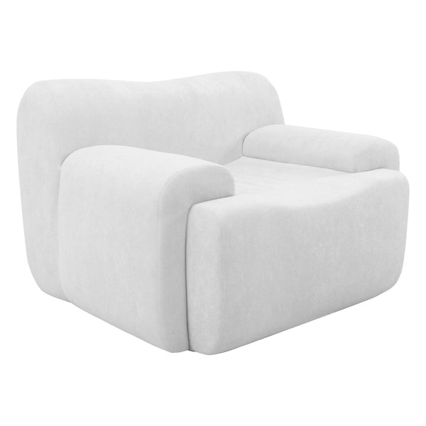 English Elm Wide Chenille Accent Chair Oversized Cozy Seat for Bedroom Living or Studio Spaces Beige W5385P433247