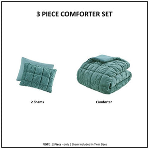 English Elm Twin Plush Velvet Comforter Set with Box Quilting & Down Alternative Fill for Cozy Sleep Retreat Teal 22.05 L x 19.68 W x 11.02 H B035P203240