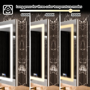 English Elm Smart Led Medicine Cabinet with Anti-fog Mirror Gfci Outlet and Blum Hinges 30x36 W637P382877