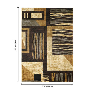 English Elm Bristol Geometric Stripe Area Rug Bold Multi-toned Pattern for Living or Dining Rooms B186P452309