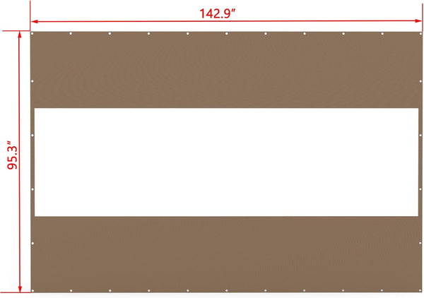 English Elm Heavy Duty Outdoor Clear Panel Curtain, 18 Oz Waterproof Pvc, Weather-Resistant Privacy Screen 8'H X 12'W W1859P238849