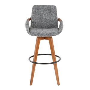 English Elm Dining/accent Chair Solid Wood Tapered Legs Cream Upholstery Mid-century Modern Seating Grey B202P471200