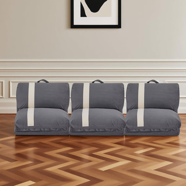 English Elm Aria Modern Floor Sectional Sofa Bed - 6-Position Adjustable, Quick-Fold, Pet-Friendly, Space-Saver W3391S00015