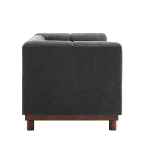 English Elm Modern Chenille Loveseat with Pocket Spring Support for Apartment Living Rooms Dark Grey N763S000070R