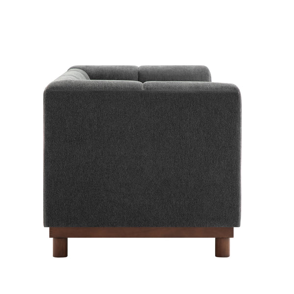 English Elm Modern Chenille Loveseat with Pocket Spring Support for Apartment Living Rooms Dark Grey N763S000070R