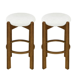 English Elm Christopher Knight Home® - Tara Indoor Wooden Upholstered Barstools Set Of 2 – Elegant Walnut & Ivory Comfort For Any Space N775P333863D