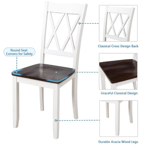 English Elm Topmax Five Piece X-back Dining Set with Solid Wood Legs and Acacia Veneer Top N717S000088K