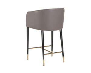 Sunpan ASHER Counter Stool - Stylish Flint Grey Fabric & Napa Taupe Faux Leather for Modern Spaces 104919