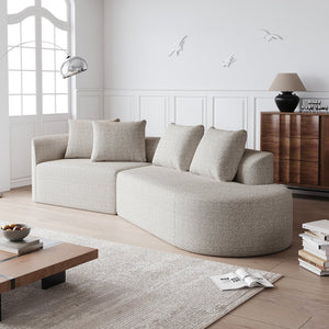 English Elm Modern Oversized Sectional Sofa - 112-Inch Chenille 4-Seater Cloud Couch With Throw Pillows & Comfort W834P323317