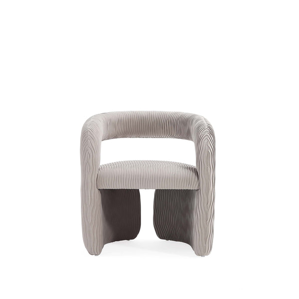 English Elm Corvette Velvet Lounge Chair Dove — Hand-Stitched Off-White Velvet, Kiln-Dried Pine Frame, No Assembly Required B365P397992