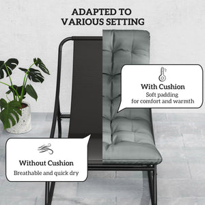 English Elm Outsunny Steel Frame Outdoor Rocking Chair Set with Mesh Seats and Thick Cushions W2225P485559
