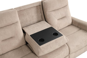 English Elm Paterson Microsuede Velvet Reclining Sofa with Console and Cup Holders for Media Rooms B078P497900