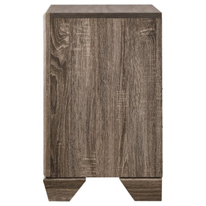 English Elm Tomasina Washed Taupe Nightstand with 2 Drawers, Rustic-Modern Wood Accent Table for Bedroom Storage and Style B062P331053