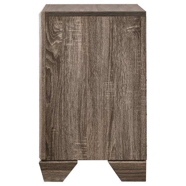 English Elm Tomasina Washed Taupe Nightstand with 2 Drawers, Rustic-Modern Wood Accent Table for Bedroom Storage and Style B062P331053
