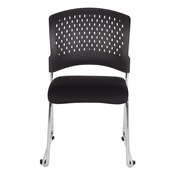 OSP Home Furnishings Visitor's Pro-line Ii Stacking Chair 2-pack with Chrome Sled Base for Office Spaces 8455C2-30