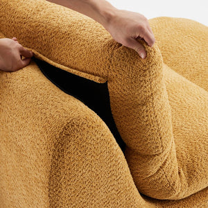 English Elm Upholstered Cocoon Accent Chair Ergonomic Curved Frame Soft Breathable Fabric Lounge Seat Ginger T3623P434430