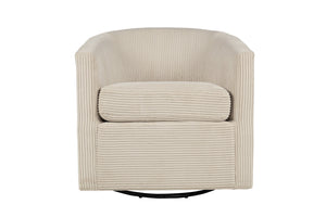 English Elm Beige Corduroy Swivel Accent Chair with U-Backrest, 360° Rotation, Plush Cushion, Compact Modern Design B011P370421