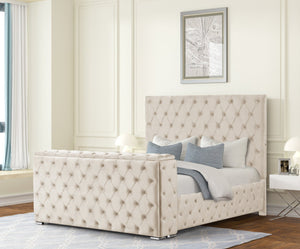 English Elm Encore Modern Tufted Queen 4Pc Bedroom Set - Stylish Upholstered Bed, Dresser, Mirror & Nightstand B009S01721