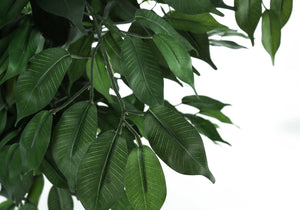 English Elm Artificial Eucalyptus Floor Plant 44" Tall in Sleek Black Pot with 1440 Lifelike Leaves, No Care Needed Green 63 L x 8 W x 9 H B2710P220050