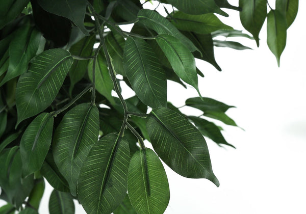 English Elm Artificial Eucalyptus Floor Plant 44" Tall in Sleek Black Pot with 1440 Lifelike Leaves, No Care Needed Green 63 L x 8 W x 9 H B2710P220050