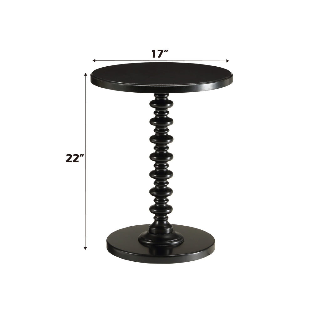 English Elm Acton Black Round Pedestal Accent Table – Turned Solid Wood Base, MDF Top, 40lb Capacity, KD Finish B2726P294879
