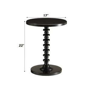 English Elm Acton Black Round Pedestal Accent Table – Turned Solid Wood Base, MDF Top, 40lb Capacity, KD Finish B2726P294879