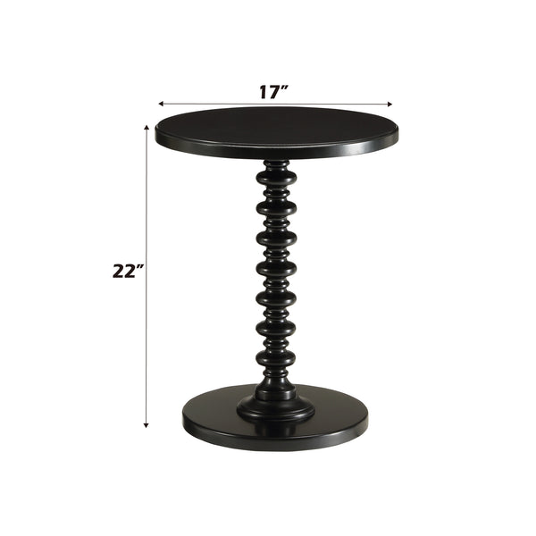 English Elm Acton Black Round Pedestal Accent Table – Turned Solid Wood Base, MDF Top, 40lb Capacity, KD Finish B2726P294879