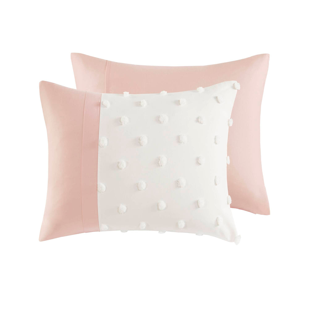 English Elm 3 Pcs King/Cal King Modern Colorblock Jacquard Comforter Set In Pink - Soft, Stylish & Easy Care B035P319870