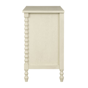 JLA Home Madison Park Signature - Small Dresser with Six Drawers, Vintage-Inspired Spindle Legs, Anti-Tip Safety & Quiet Glides Antique Cream MPS137-0319