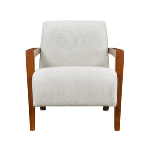 English Elm Ultra-Modern Mid-Century Chenille Armchair with Chestnut Solid Wood Frame, Dacron Foam Comfort, Stylish Seating for Living Room Beige 30.25 L x 28.75 W x 17.25 H B011P308548