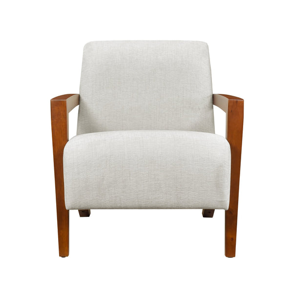 English Elm Ultra-Modern Mid-Century Chenille Armchair with Chestnut Solid Wood Frame, Dacron Foam Comfort, Stylish Seating for Living Room Beige 30.25 L x 28.75 W x 17.25 H B011P308548