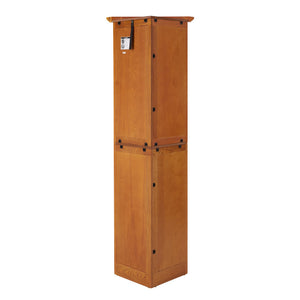 English Elm 4-Tier Corner 8-Door Cabinet with 4 Shelves — Space-Saving Farmhouse Storage for Kitchen Living Room Office Oak W2275P269083