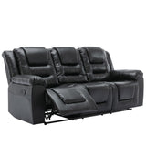 Hearth and Haven 3 Seater Home Theater Recliner Manual Recliner Chair with Two Built-In Cup Holders For Living Room, Bedroom(Old Sku:Pp302955Aab) WF323620AAB