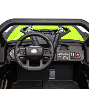 English Elm 24v Two Seat Kids Electric Utv with Parental Remote Suspension Off Road Ride On Green W1578P184798
