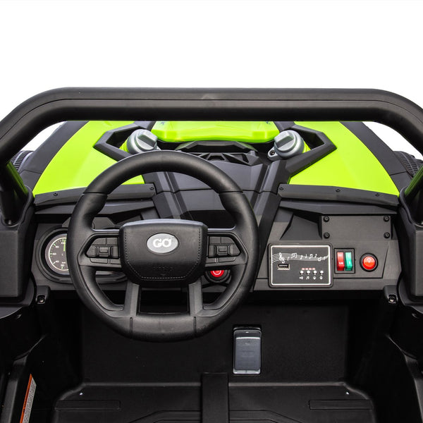 English Elm 24v Two Seat Kids Electric Utv with Parental Remote Suspension Off Road Ride On Green W1578P184798