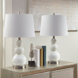 Covey Casual Curved Glass Table Lamp, Set of 2