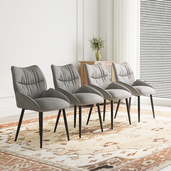 English Elm Luxury Velvet Dining Chair Set of Four with Cushioned Seats and Sturdy Metal Frame W1727S00011