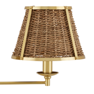 Deauville Desk Lamp: Handmade Seagrass & Brass Fixture by Suzanne Duin - French Flair for Your Space