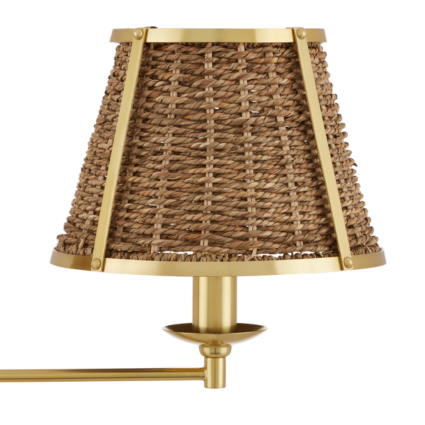 Deauville Desk Lamp: Handmade Seagrass & Brass Fixture by Suzanne Duin - French Flair for Your Space